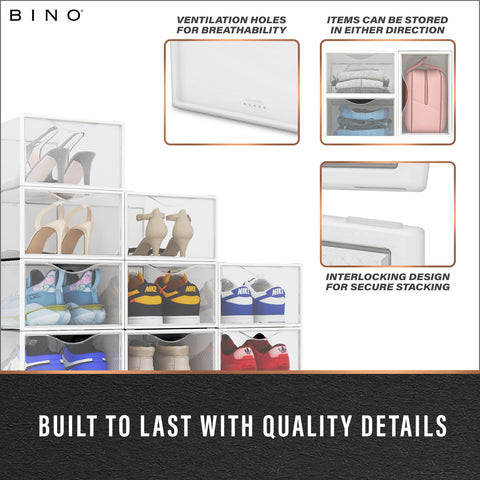 BINO transparent shoe boxes show contents at a glance.