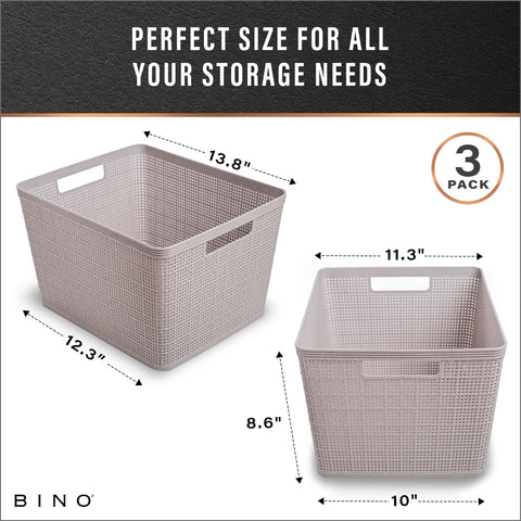 BINO under-sink storage basket in natural grey keeps cabinets organized