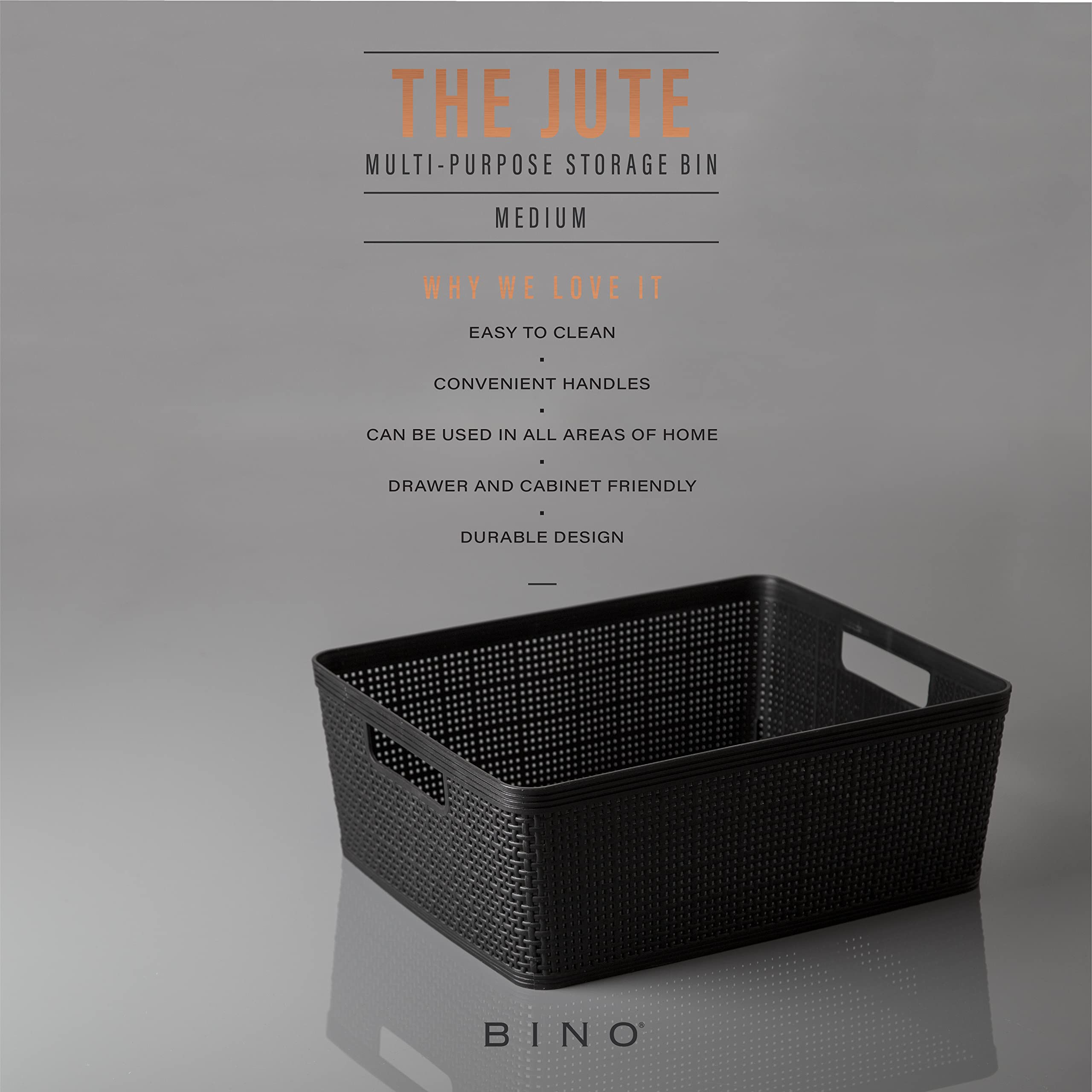 BINO woven basket close-up shows integrated handles for easy transport