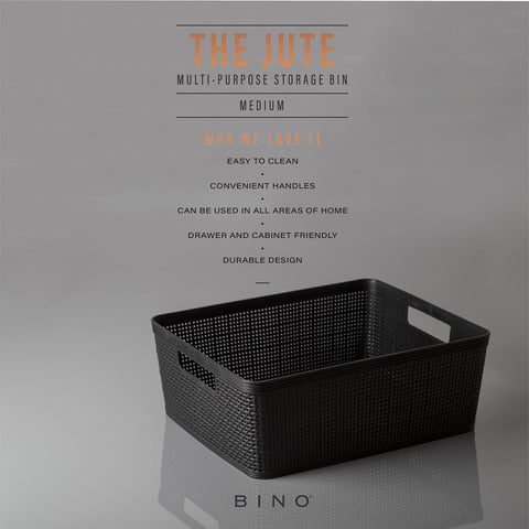 BINO woven basket close-up shows integrated handles for easy transport