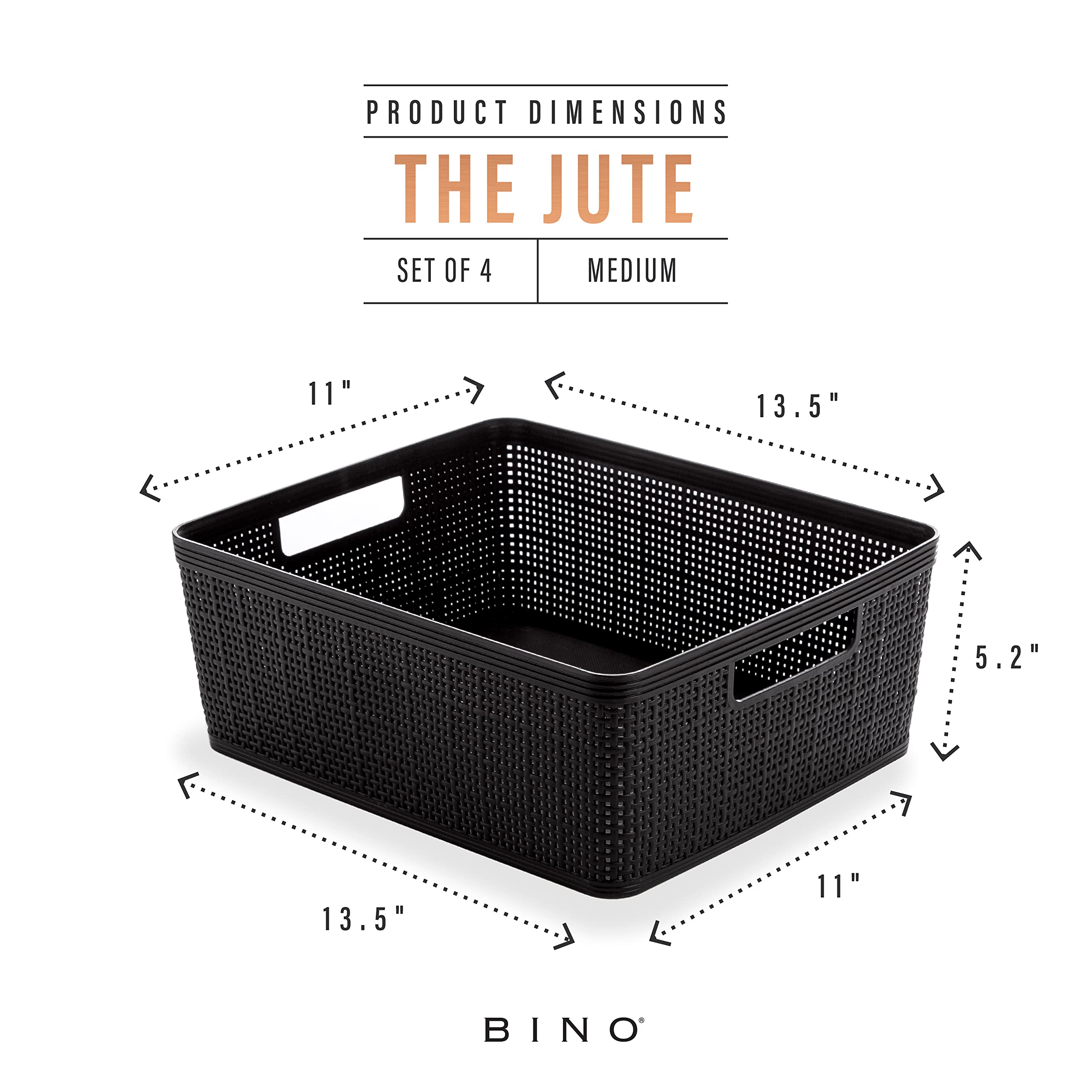 BINO woven plastic basket in pantry for organized shelves