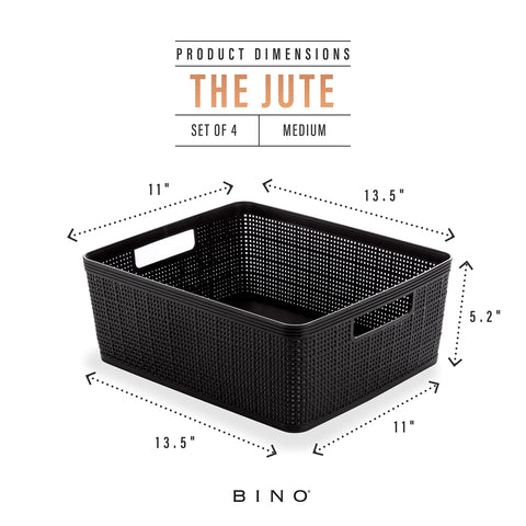 BINO woven plastic basket in pantry for organized shelves