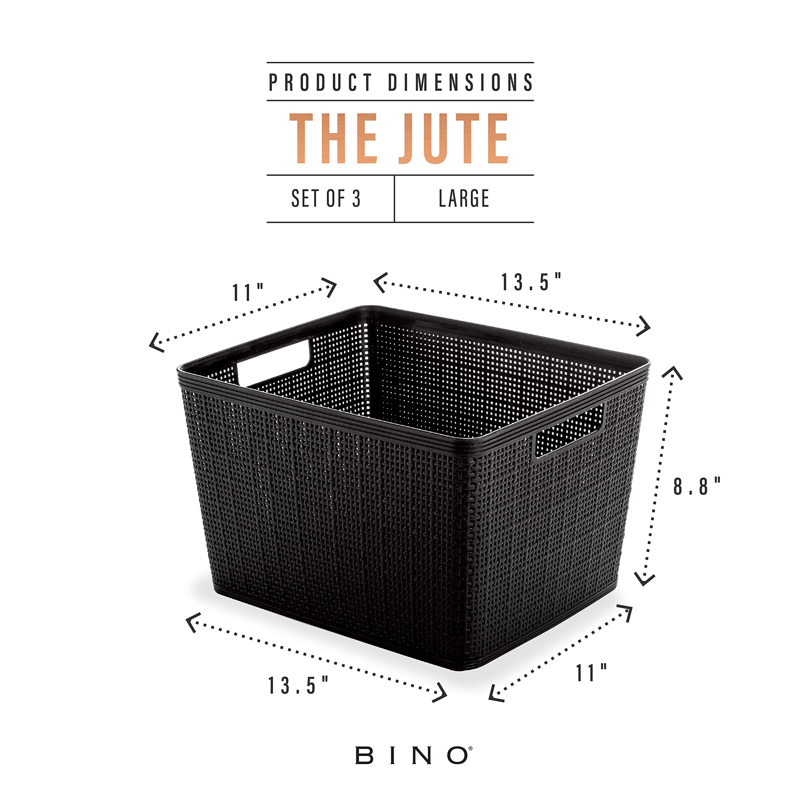BINO large black basket in closet highlights versatile toy and tool storage