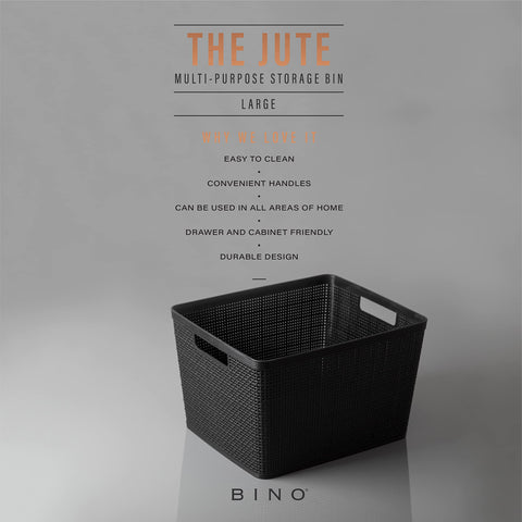 BINO large black baskets stacked demonstrate space-saving vertical organization