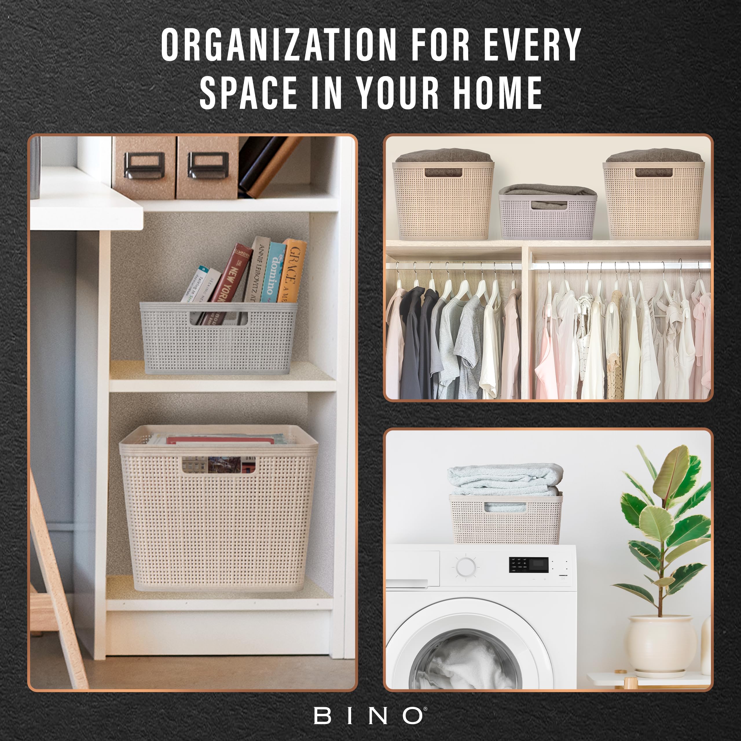 BINO woven plastic basket drawer-organizer makes small spaces organized