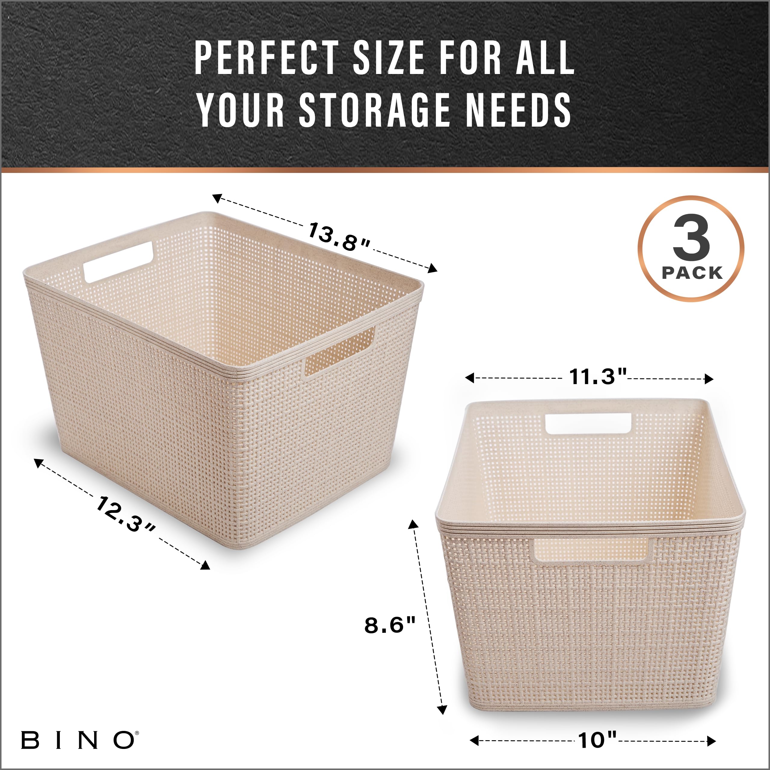BINO woven plastic basket under-sink is easy to access and versatile