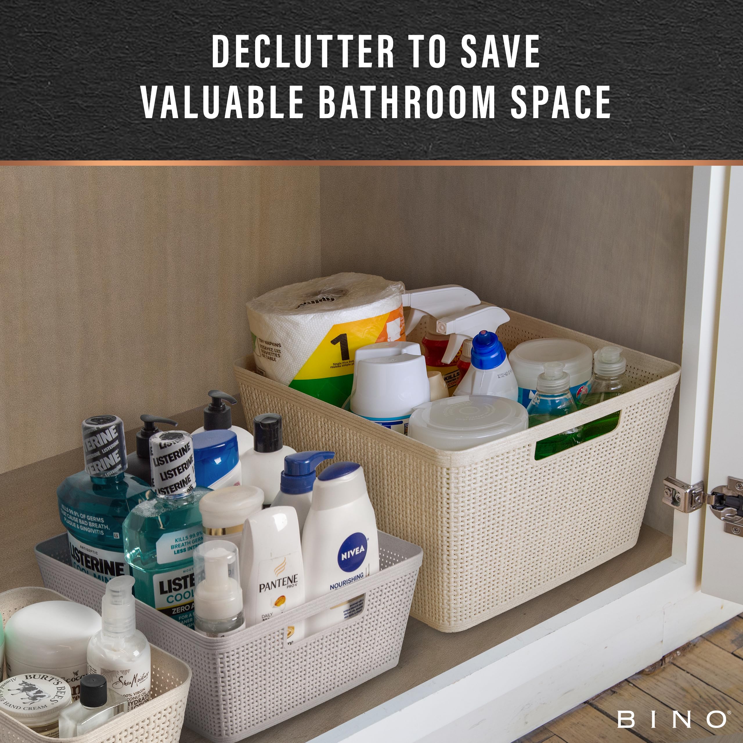 BINO drawer stackable basket fits tight spaces with neat organization