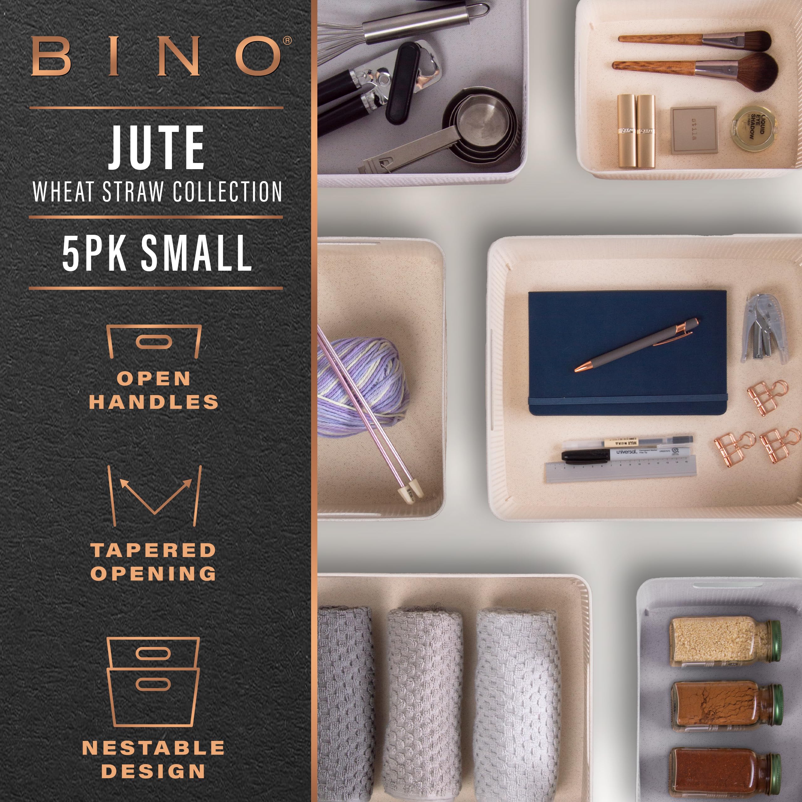 BINO under-sink storage basket keeps supplies neatly contained