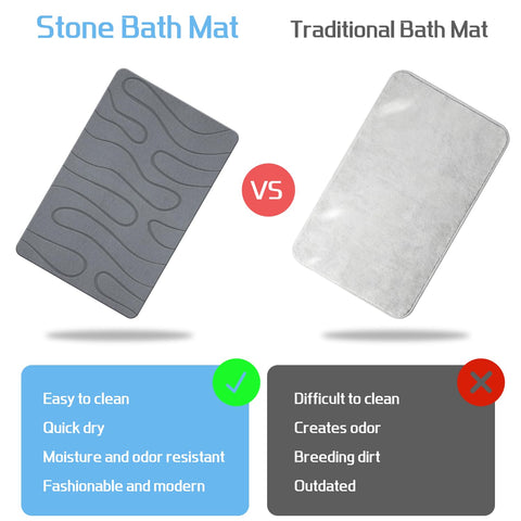 BIOIWGY stone mat doubles as a kitchen counter drying pad for dishes.