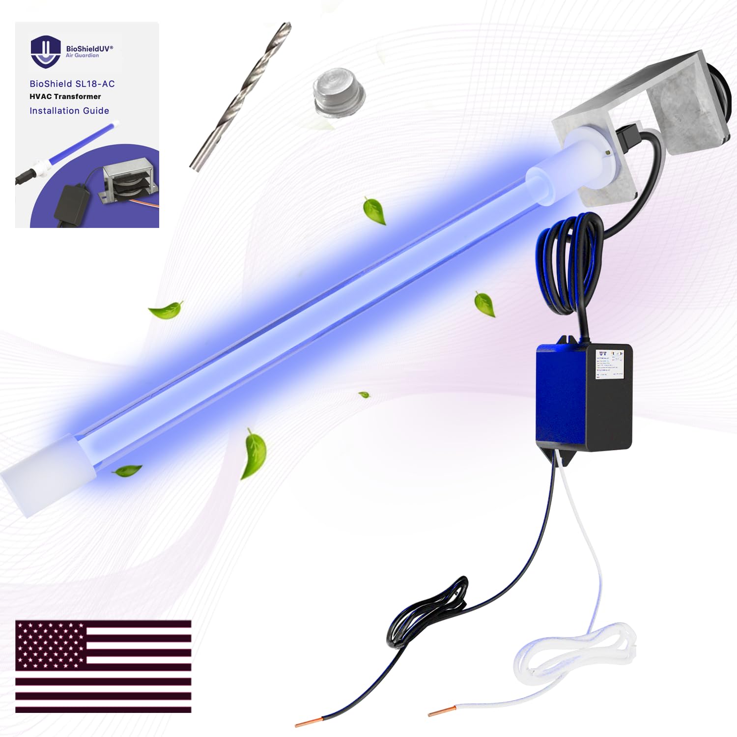Mammoth BioShieldUV 18W duct magnetic mount for seamless HVAC integration.