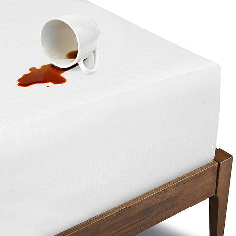 BIOWEAVES organic waterproof mattress protector with breathable top layer for spill defense.
