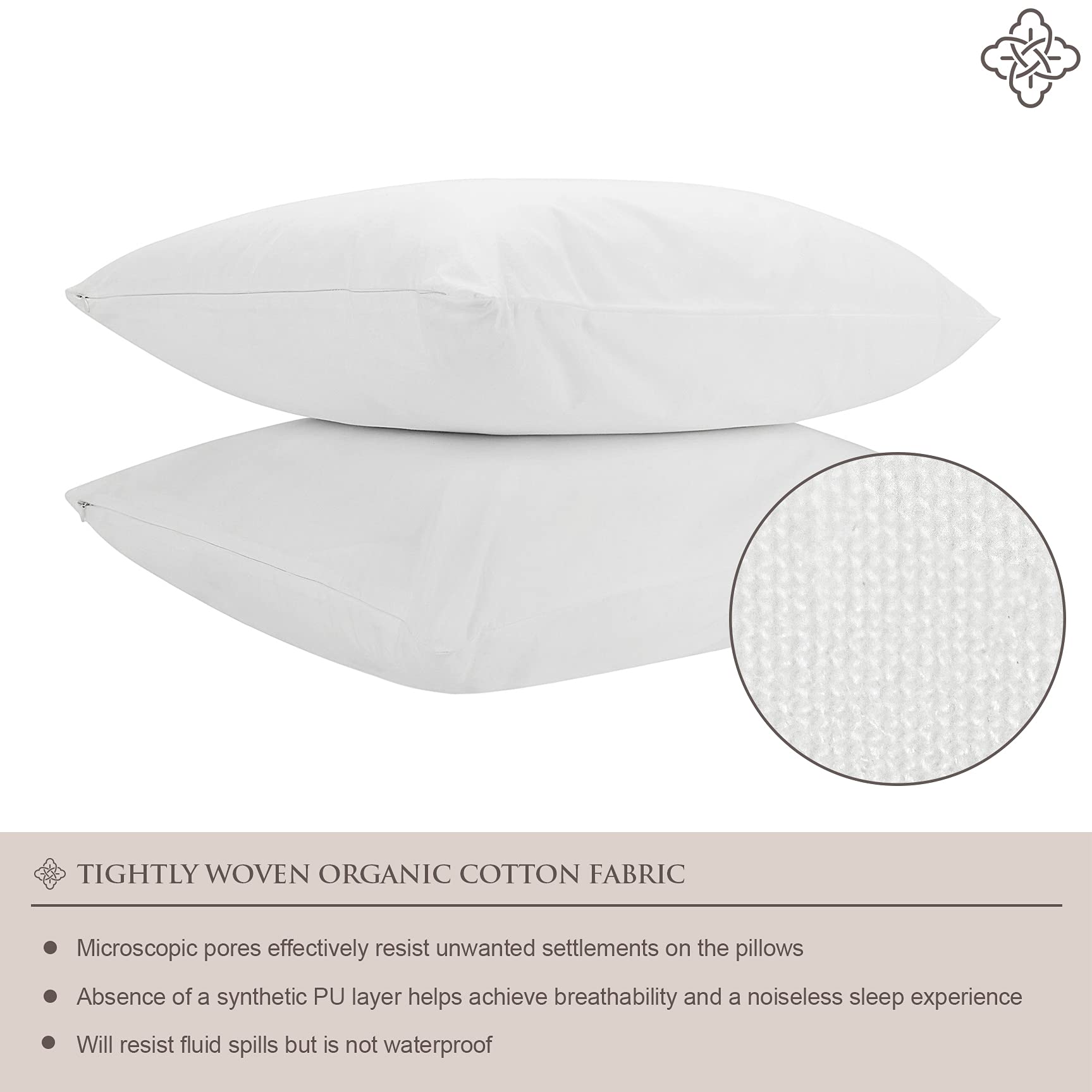BIOWEAVES pillow protector guards against stains and dust on a pillow