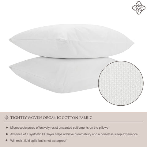 BIOWEAVES pillow protector guards against stains and dust on a pillow