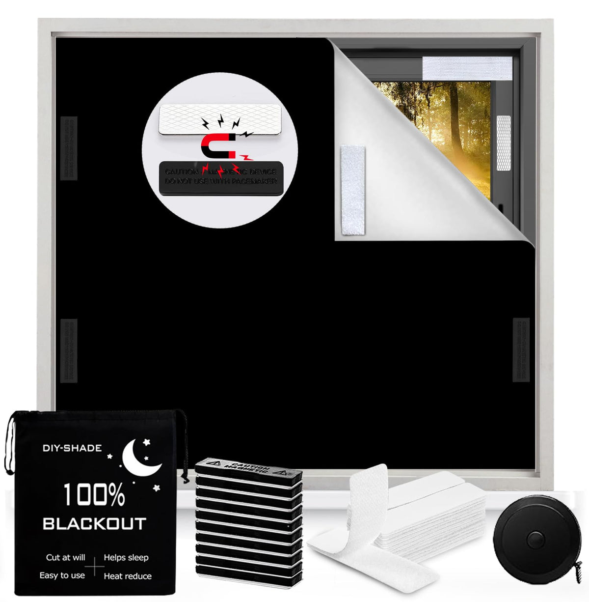 BirdNest 100% blackout magnetic window shade blocks light for deeper sleep.