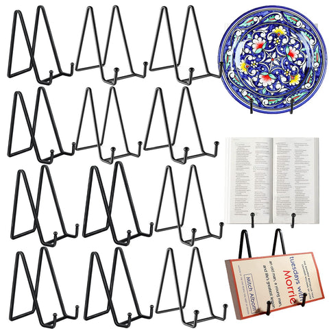 Birity 12-pack plate stand closeup showing sturdy metal construction for durability