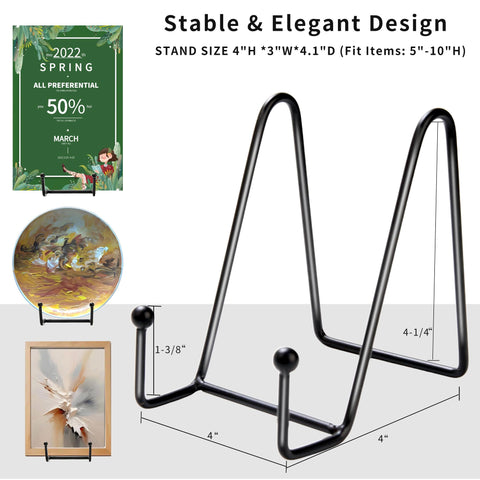 Birity desk display stand is multipurpose for plates, cards, or canvases.