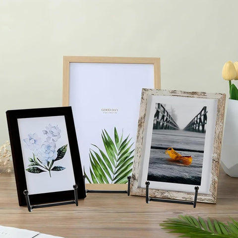 Birity triangular design plate stand provides stable support with modern style.