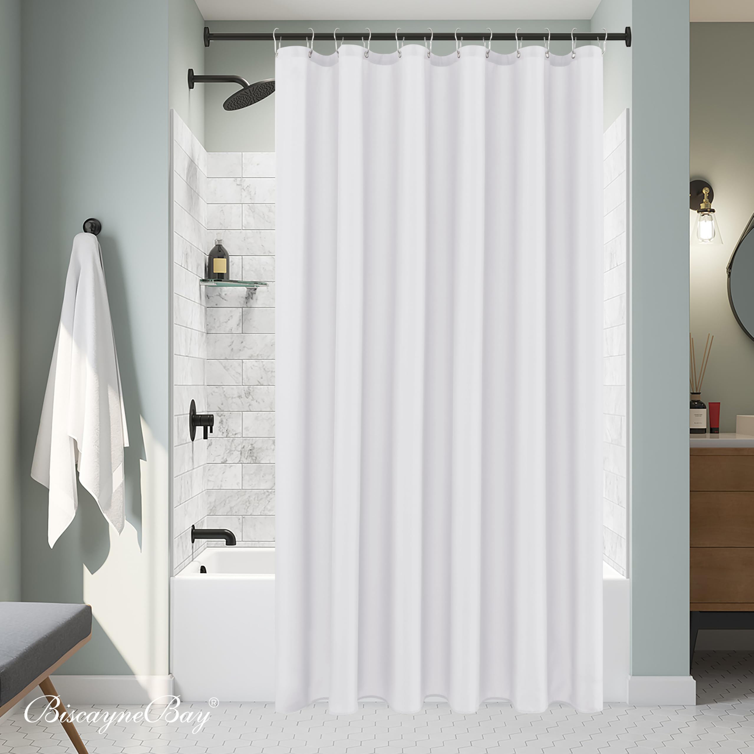 Biscaynebay hotel-quality protection for showers with a clean white finish