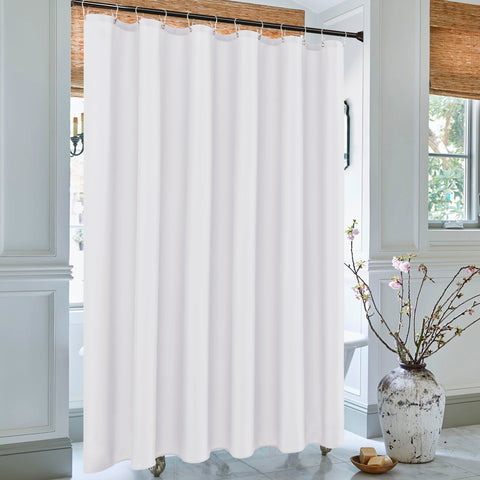Biscaynebay extra-wide liner helps keep water away from decorative curtains