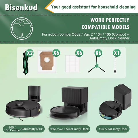 Bisenkud Roomba Q052 filters designed to trap fine dust