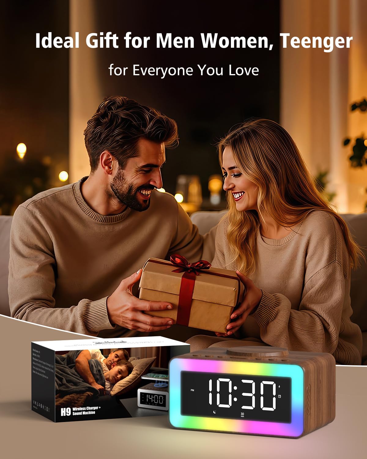 Biseoamz retro wood-grain design blends vintage charm with modern tech.