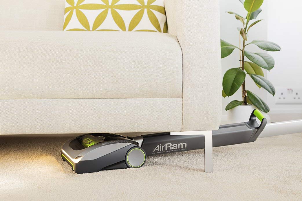 Bissell Air Ram cordless vacuum featuring Easy Empty Dirt Bin for quick disposal.