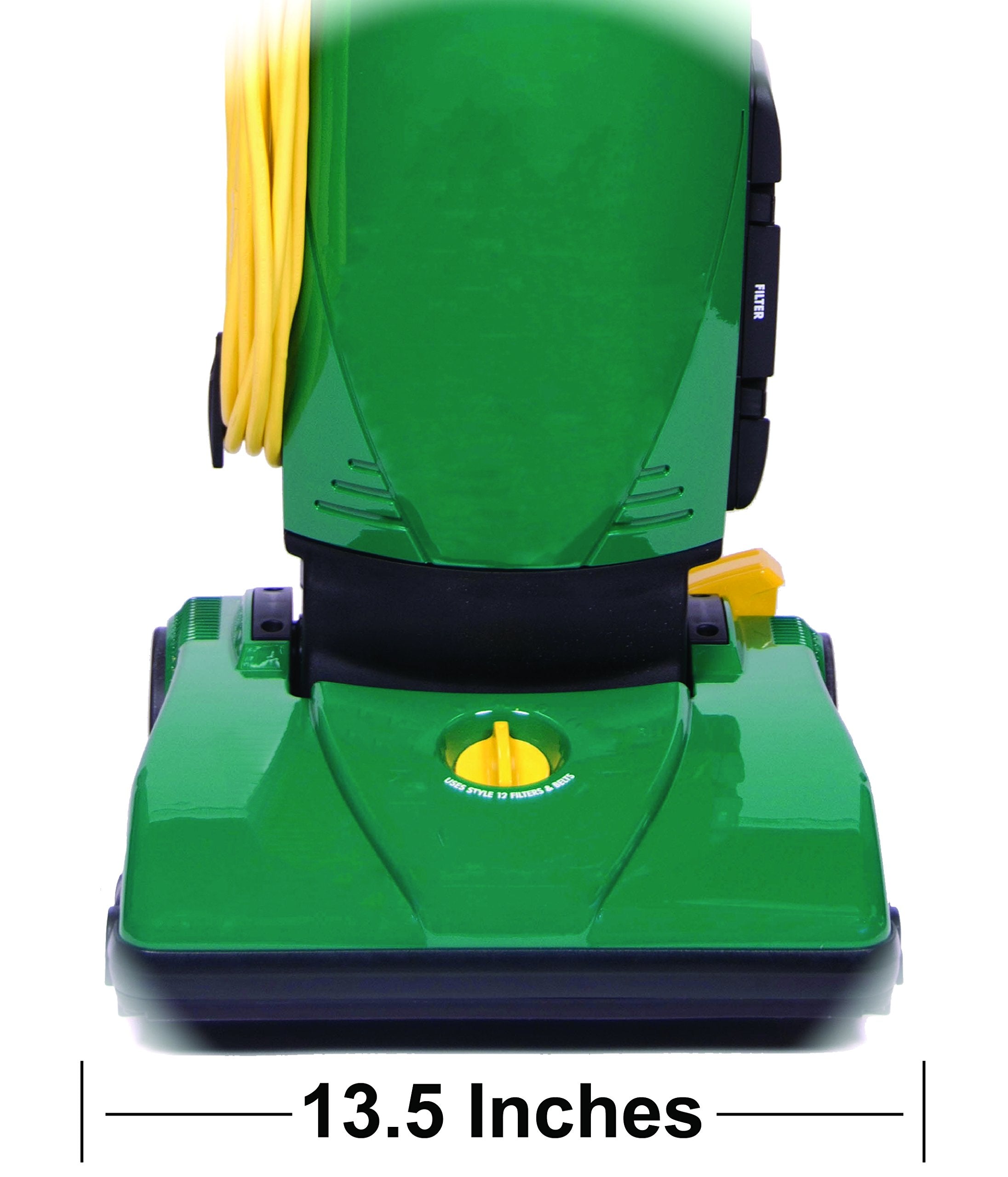 Bissell BigGreen PowerForce attachments stored at back for quick tool access during cleaning.
