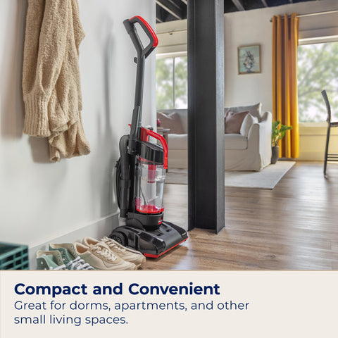 Bissell CleanView Compact extension wand enables above-floor cleaning.