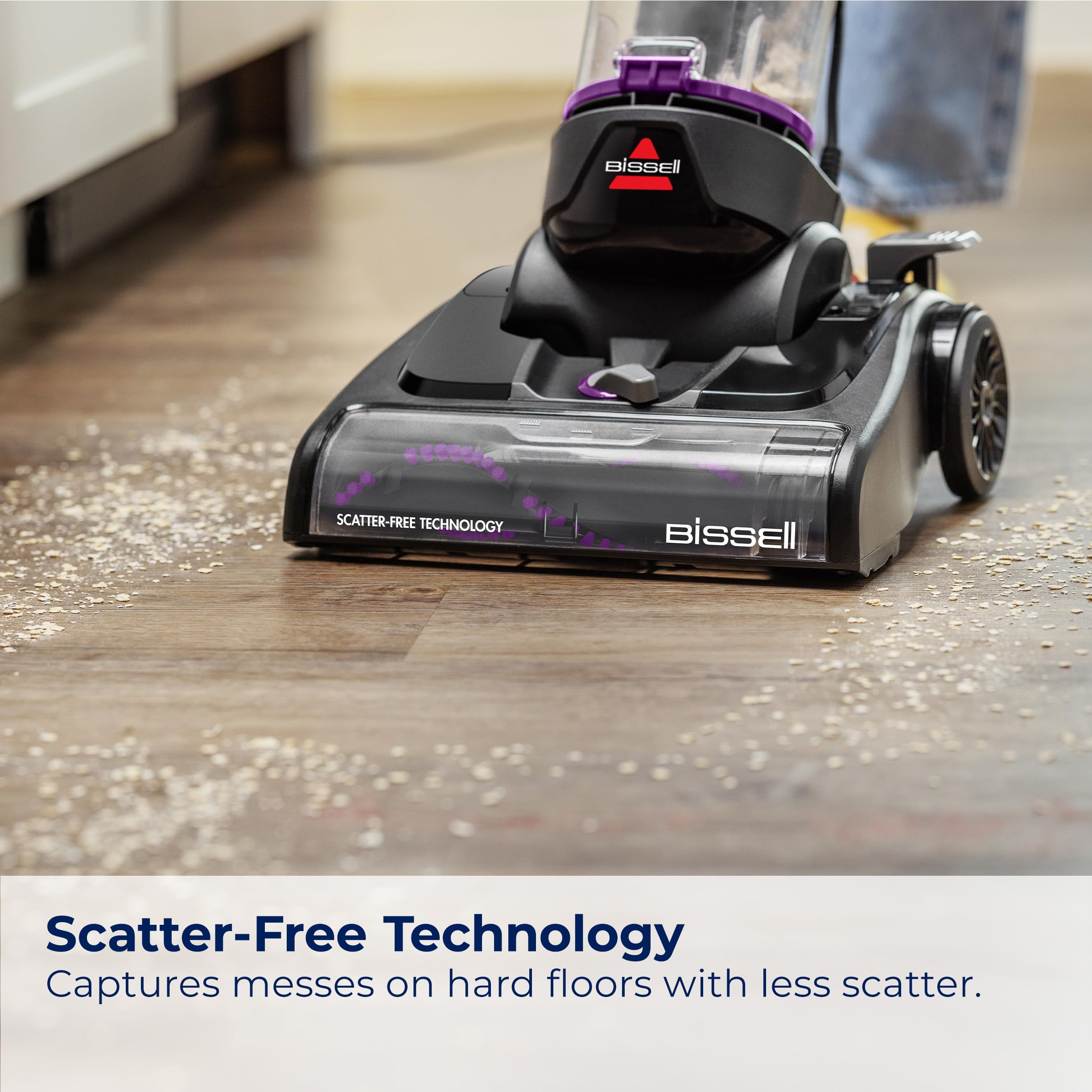 Bissell CleanView Compact Turbo side view emphasizes compact footprint for small spaces