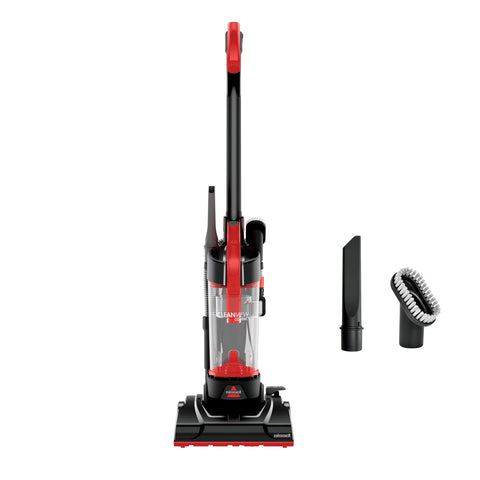 Bissell CleanView Compact vacuum front view showing lightweight design ideal for apartments.