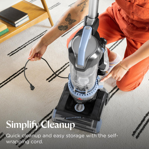 Bissell CleanView Max quick-release extension wand in use