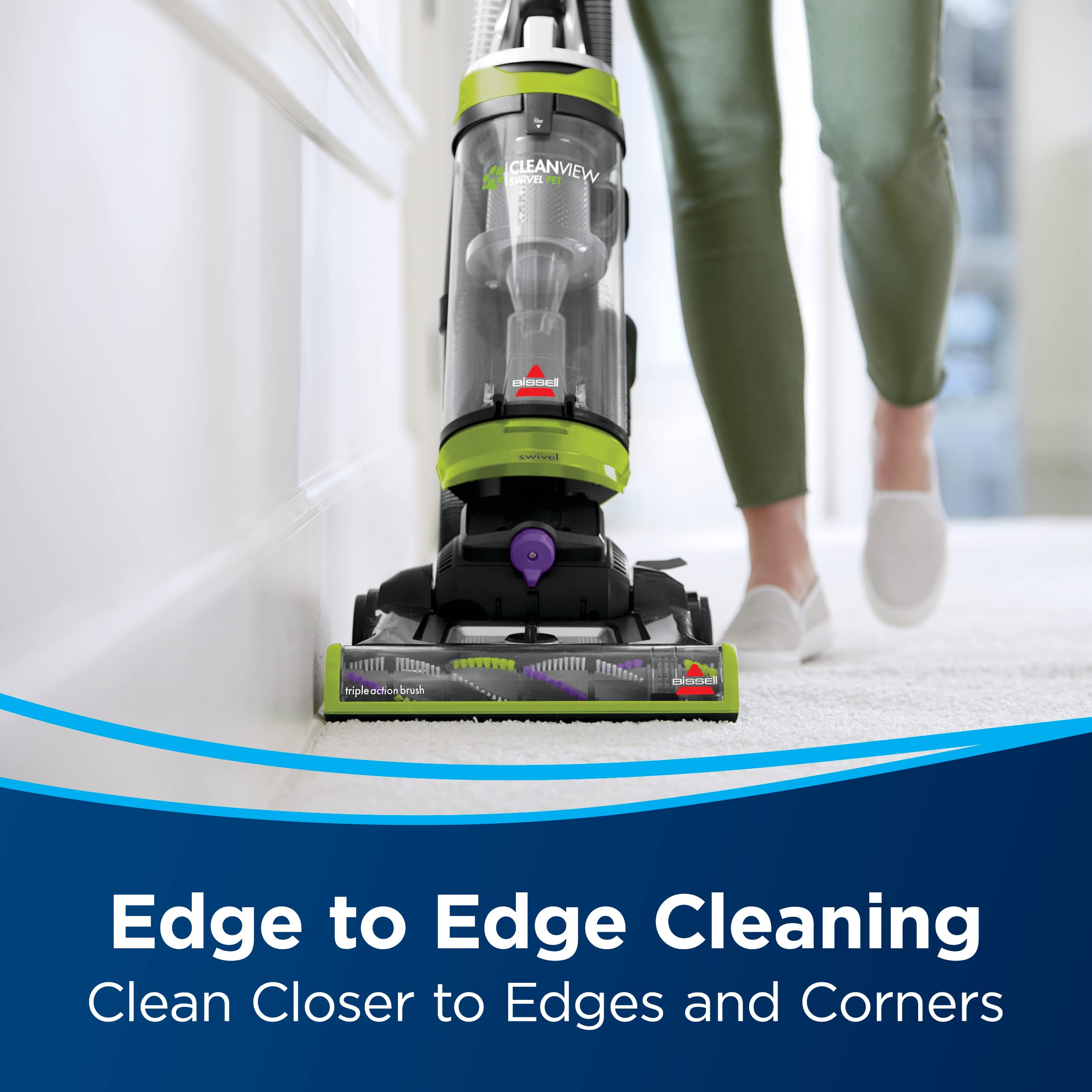 Bissell CleanView Swivel Pet Upright Vacuum includes specialized pet tools for upholstery and stairs.
