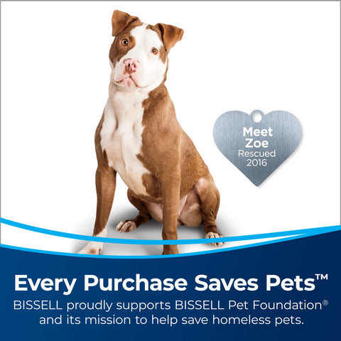Bissell CleanView Swivel Pet Upright Vacuum highlights triple action brush lifting embedded pet hair.
