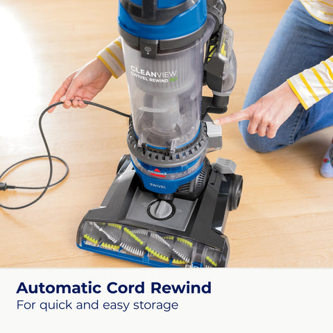 Bissell CleanView Swivel Rewind demonstrates easy maneuvering around furniture