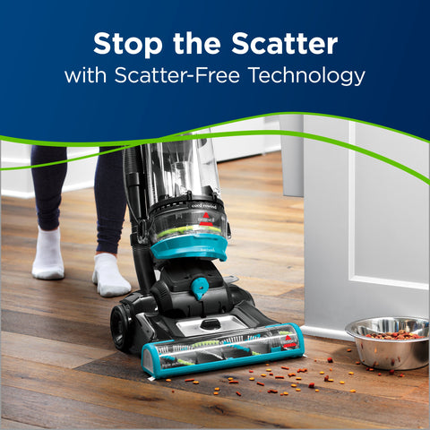 Bissell CleanView Swivel Rewind Pet upright with automatic cord rewind engaged.