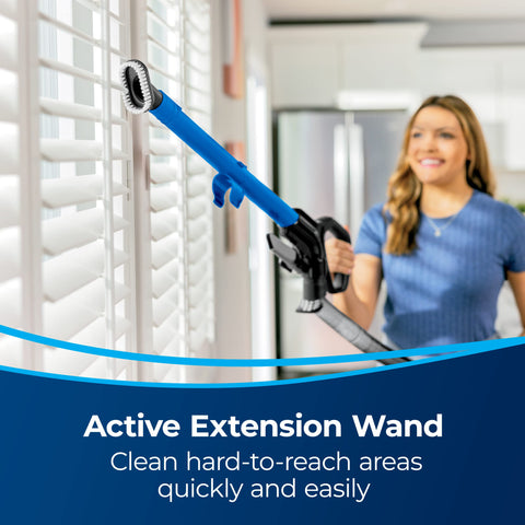 Bissell CleanView extension wand enabling cleaner reach for ceilings and corners.