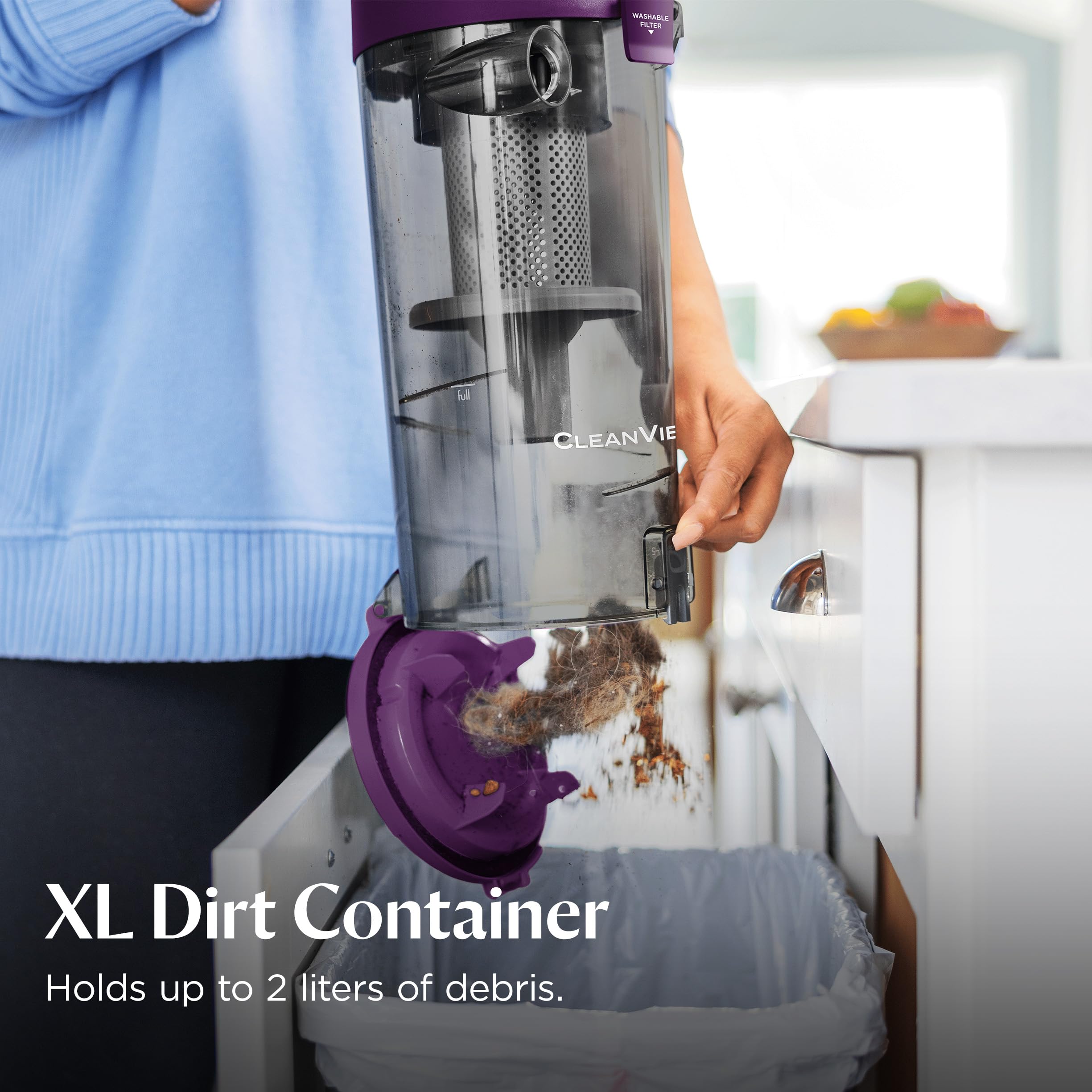 Bissell CleanView 4438 dirt tank open for easy emptying