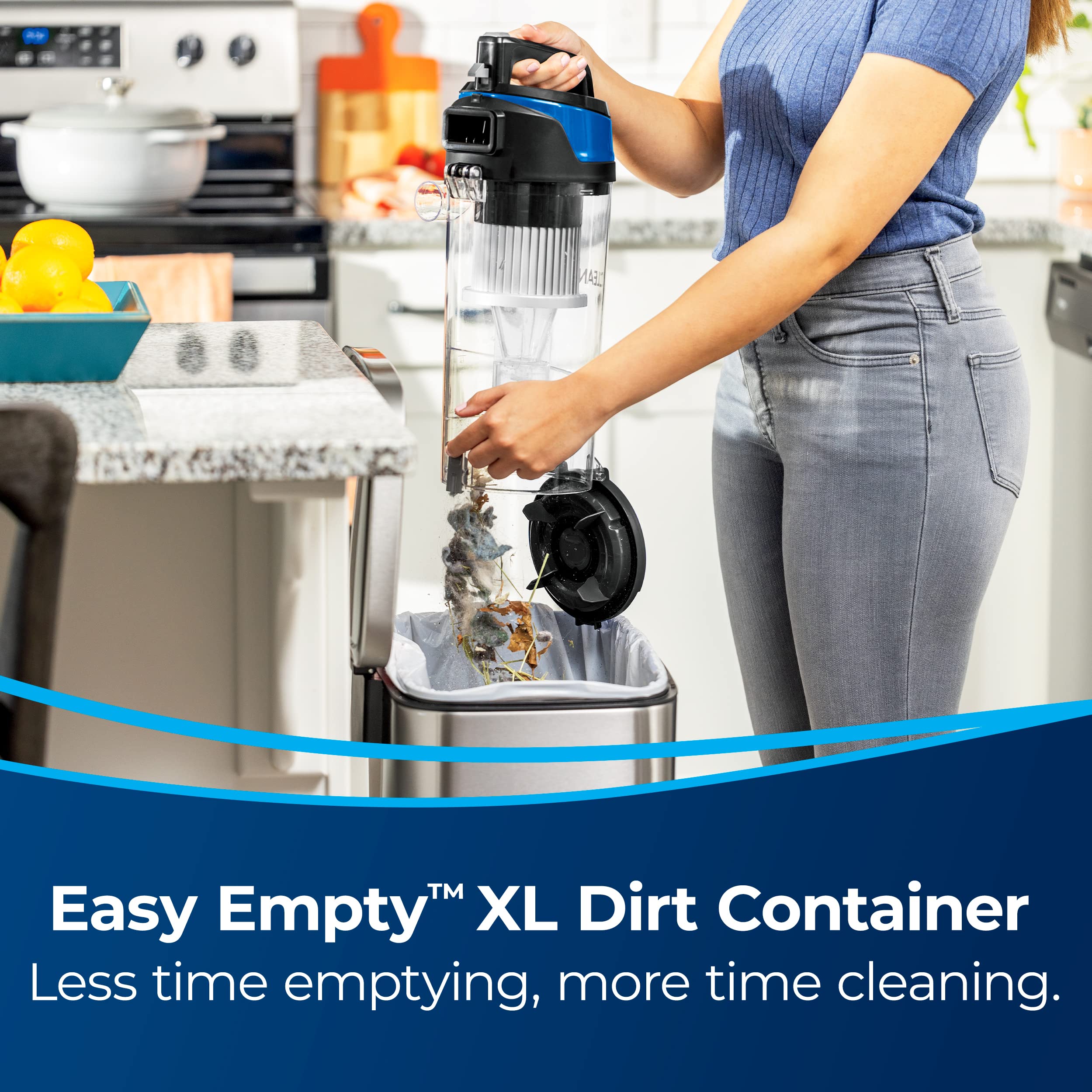 Bissell CleanView OnePass technology for faster carpet cleaning.