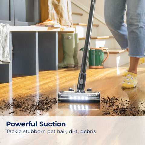 Bissell CleanView XR removable battery enables easy charging on the go.