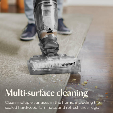 Self-cleaning brushroll button ready after pet mess cleanup