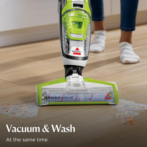 Bissell CrossWave Turbo two-tank technology separates clean and dirty water for consistent results.