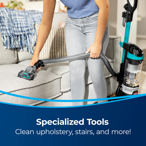 Bissell Easy Empty Dirt Tank simplifies disposal after cleaning.
