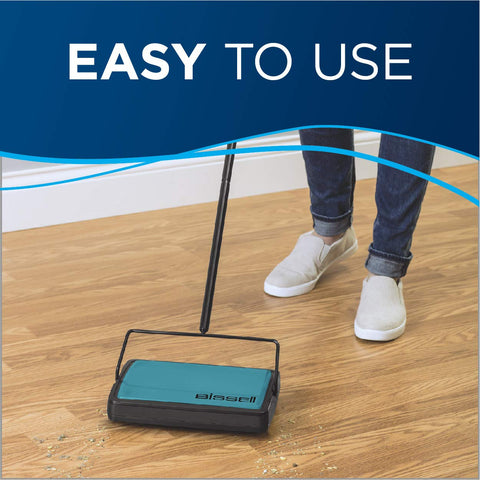 Bissell Easy Sweep 2484A Teal side profile highlighting lightweight design