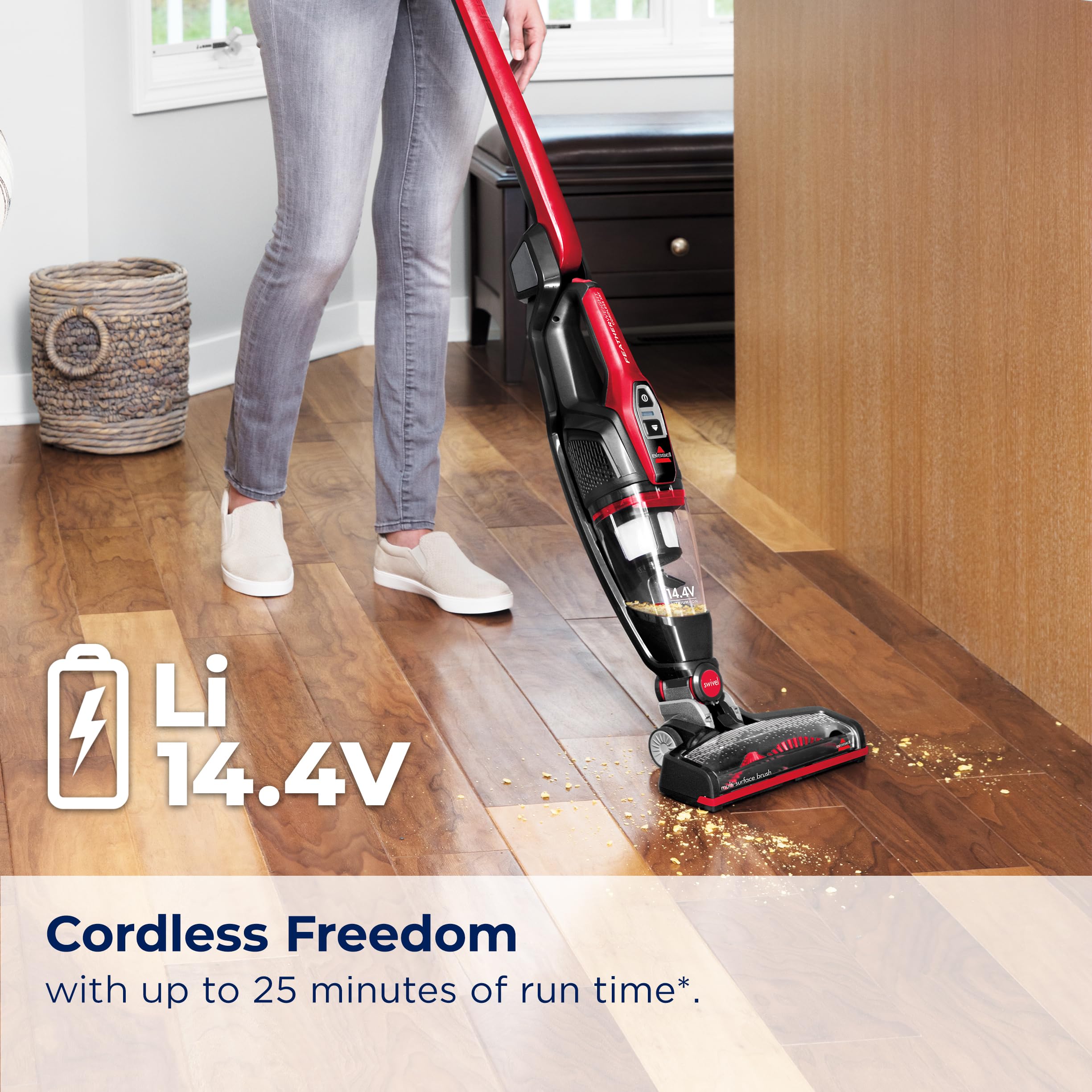 Bissell Featherweight XRT shows up to 25 minutes of runtime for quick cleans.