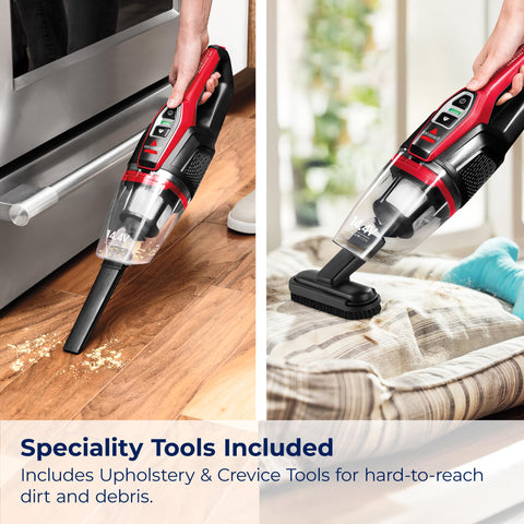 Bissell Featherweight XRT built-in hand vac with Easy Empty Dirt Bin for easy maintenance.