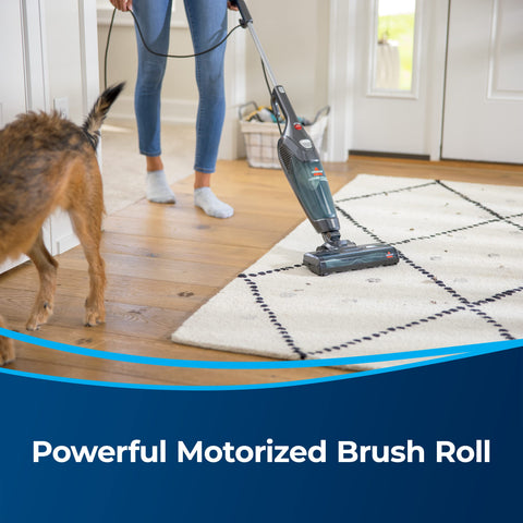Bissell Featherweight PowerBrush handheld conversion enables above-floor cleaning.