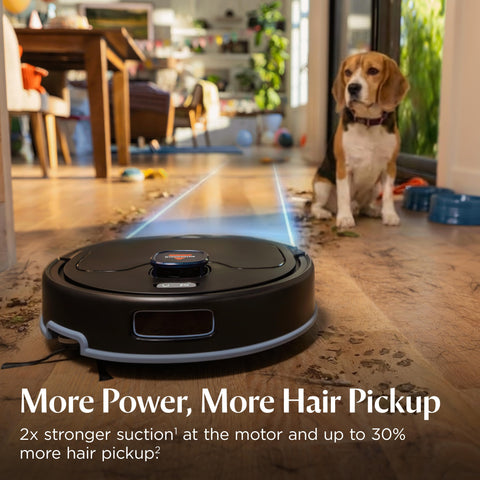 Bissell FurForce robot vacuum top view highlighting LiDAR navigation