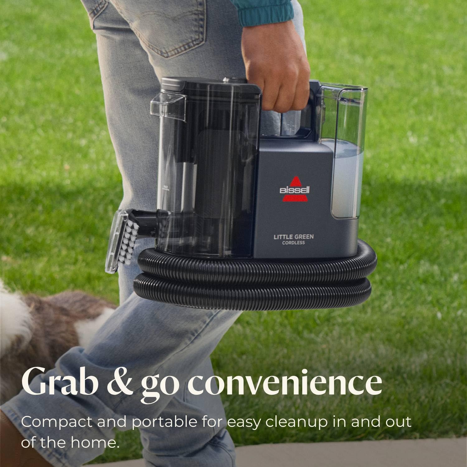 Bissell Little Green Cordless highlighting 25V battery for extended cordless power