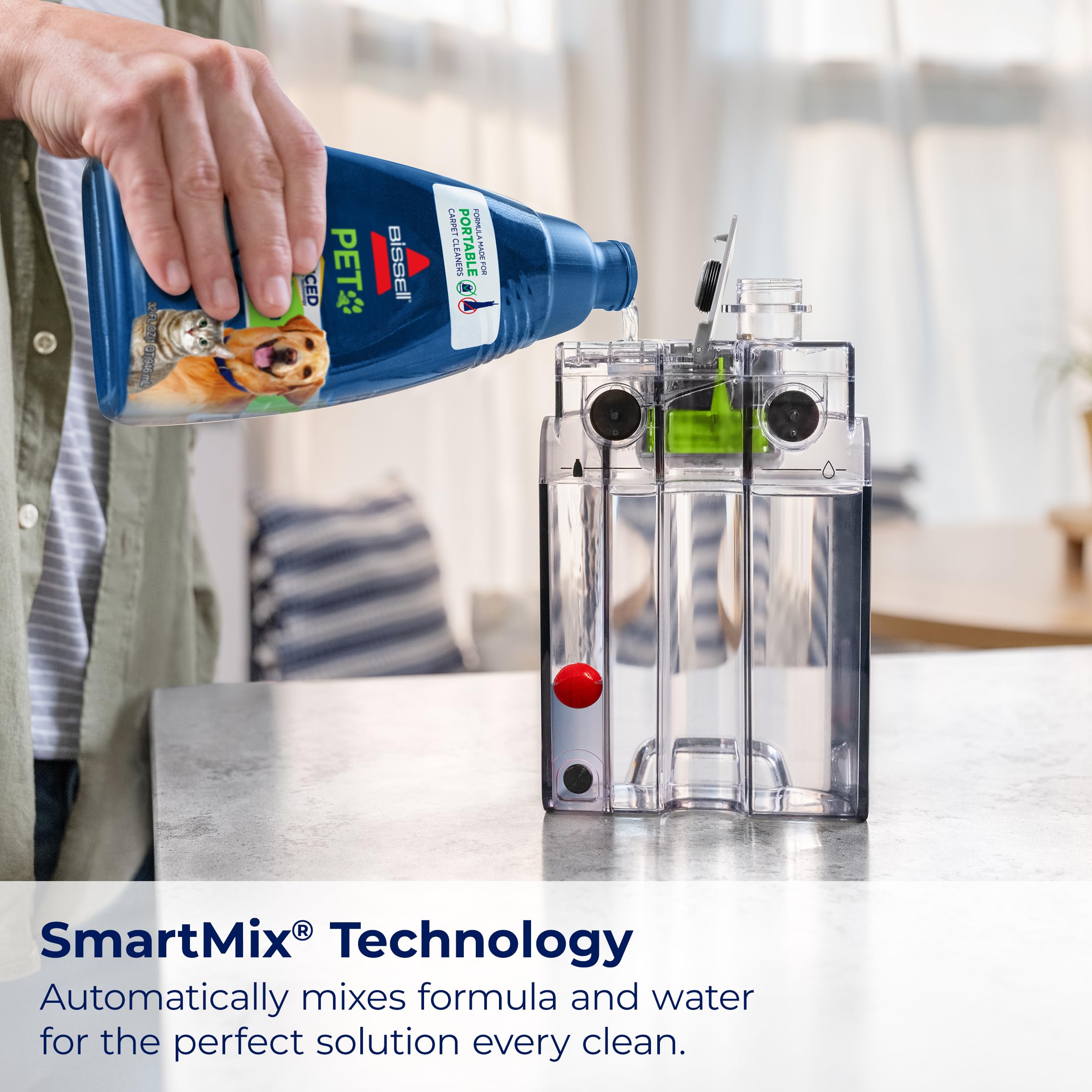 BISSELL Little Green Max Pet SmartMix graphic highlights SmartMix technology for consistency