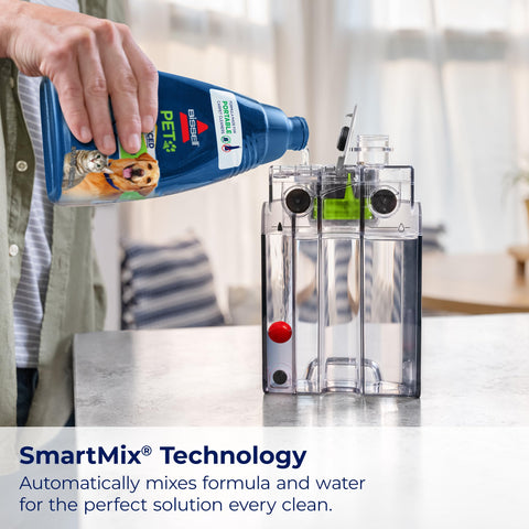 BISSELL Little Green Max Pet SmartMix graphic highlights SmartMix technology for consistency